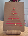 Hand-Stitched Christmas Card – Christmas Tree with tiny bells