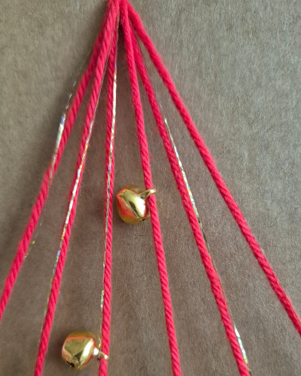 Hand-Stitched Christmas Card – Christmas Tree with tiny bells