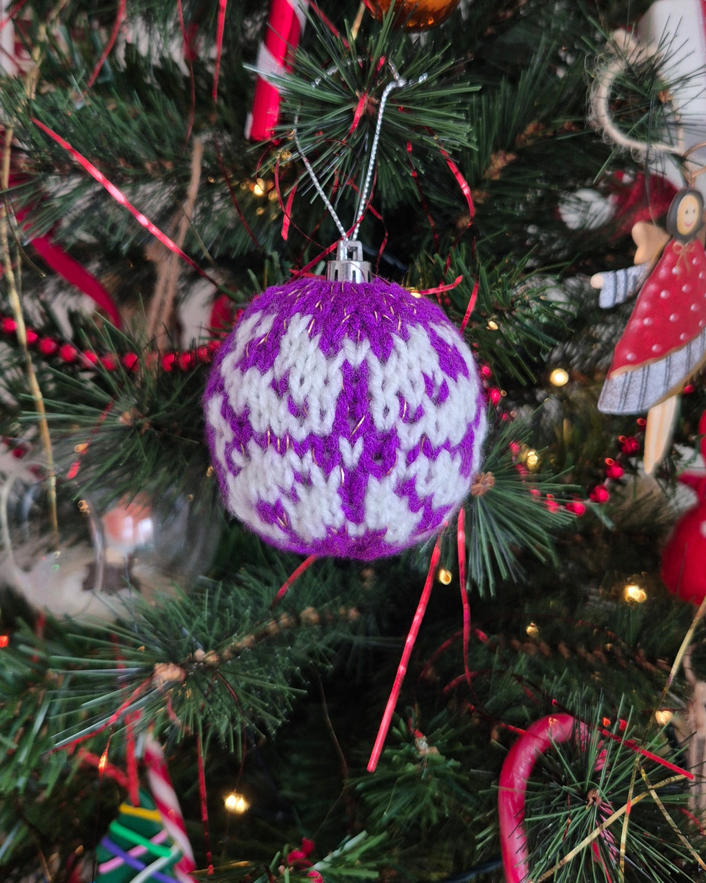 Christmas Tree Knit Baubles -  Snowflakes