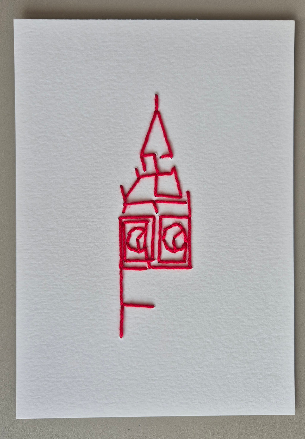 London Themed Handstitched Wall Poster - A5